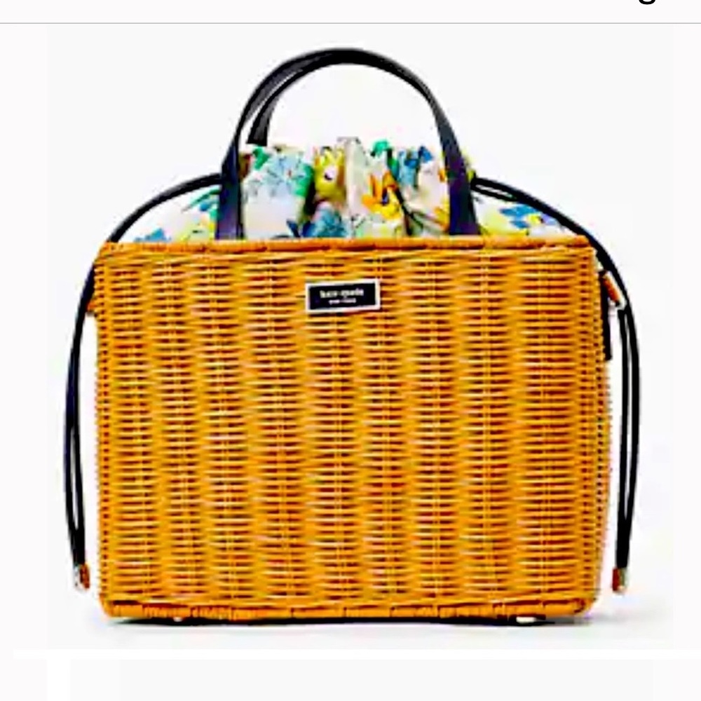 Kate Spade all floral Straw Handbag